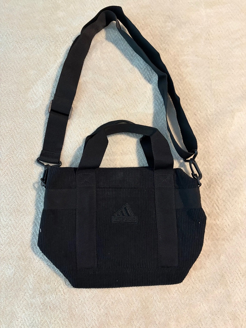 adidas Black Corduroy Crossbody Tote